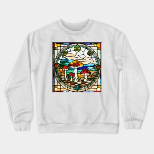 Shirted Fiery Mushroom Stained Glass Crewneck Sweatshirt